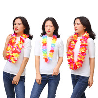 Kalung Lei Luau Hawaii - Kalung Bunga Tarian Hula untuk Pertunjukan, Pesta & Perayaan Bertema Tropis
