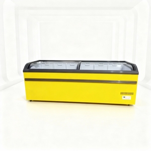 Vitrine réfrigérée pour crème glacée, porte coulissante en verre sur le dessus, îlot <span class=keywords><strong>horizontal</strong></span>, <span class=keywords><strong>congélateur</strong></span> coffre profond, <span class=keywords><strong>noir</strong></span>/blanc -18 roulettes - Product Image 4