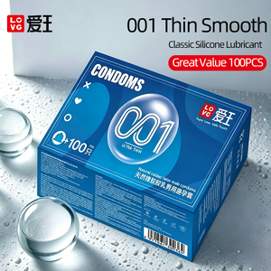 ถุงยางอนามัย LOVEKING <span class=keywords><strong>001</strong></span> แบบบางพิเศษ เรียบลื่น พร้อมสารหล่อลื่นพิเศษ 100 ชิ้น ขายส่งจากโรงงาน - Product Image 1