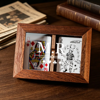 Ensemble de jeu de poker en bois vierge, supports vierges pour gravure laser, logo personnalisé, OEM, cartes à jouer, dés, boîte cadeau pour marque privée, vente en gros et revente