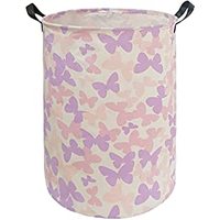 Grand panier à linge rond en toile avec poignées Organisateur de rangement en coton imperméable Panier cadeau parfait