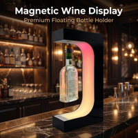 Support d'affichage à lévitation magnétique avec télécommande et lumières LED colorées pour bouteilles de vin rouge et de parfum