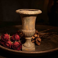 Urne à fleurs MGO vintage, style romain, pot à fleurs en relief, vase décoratif rustique pour plantes vertes d'intérieur et d'extérieur