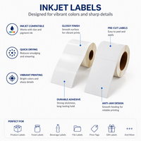 Kertas Label Inkjet Gloss atau Matte 8.5 Inch, Label Perekat PP Inkjet, Label BOPP Inkjet untuk Printer C3500 C6500 C7500