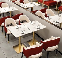 Meubles de restaurant de luxe Dubaï 5 étoiles tables de salle à manger et ensemble de chaises pour hôtel café restaurant