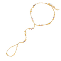 Bracelet chaîne de main Gemnel en argent 925 avec sertissage rond en oxyde de zirconium, chaîne de poignet connectée au doigt, bijou délicat à pampilles, accessoire de superposition