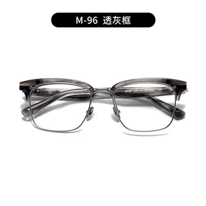 Figroad Shenzhen produce occhiali da vista vintage in metallo con montatura ottica alla moda di lusso con montatura a metà montatura per uomo