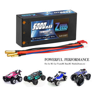 Zeee 2s lipo bateria 7.4v 5000mah, capa dura dura com deans conector para rc 1/10 escala veículos rc caminhões barcos - Product Image 6