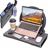Plateau de volant de voiture 2-en-1 directement de l'usine, bureau portable pliable pour voiture et organisateur de rangement pour l'espace entre les sièges, MOQ 1 pièce, logo personnalisé