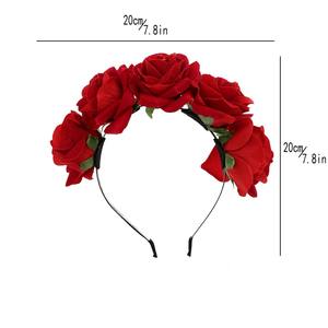 إكسسوارات شعر عالية الجودة للبيع بالجملة ، عصابة رأس للزهور والزهور الحمراء والزهور للنساء ، ملصقات شعار قابلة للتخصيص - Product Image 6