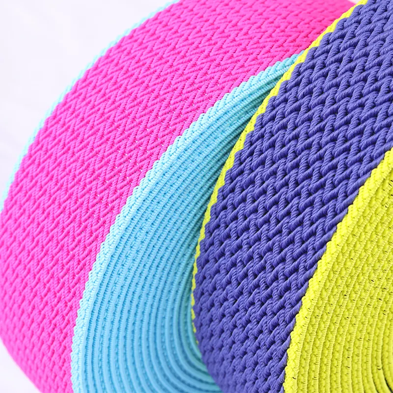 Custom Nylon Polyester woven special pattern Technique multi color Edge Elastic webbing band