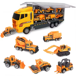 Bộ đồ chơi xe tải vận chuyển hai mặt mini bằng nhựa, mô hình xe tải chở xe hơi động cơ đúc, quà tặng cho tiệc trẻ em - Product Image 6