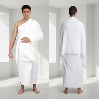 Ensemble de 2 serviettes de Hajj en microfibre jacquard gaufré, séchage rapide, doux pour la peau, pour vêtements musulmans islamiques