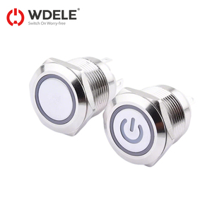 19 мм водонепроницаемый металлический пыленепроницаемый <span class=keywords><strong>4</strong></span>-контактный с подсветкой 3,3 В 5 в <span class=keywords><strong>12</strong></span> В 24 В кнопочный переключатель - Product Image 1