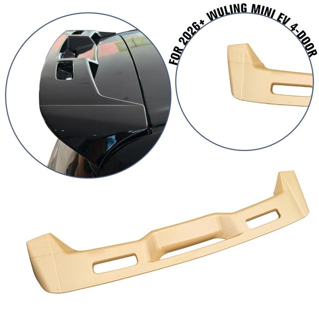 High Quality Spoilers ABS Plastic Carbon Fiber Look Back Window Roof Wing Rear Spoiler for Wuling Hongguang Mini EV 4-Door 2026+