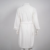 Peignoir Bouclette Coupée Unisexe Grande Taille 100 % Coton Doux et Respirant avec Logo Personnalisé, Peignoir d'Hôtel Blanc d'Hiver pour Hommes et Femmes