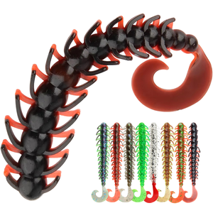 CHEERY Plastic Soft Roll Tail Midwater Bait Worm Lures 6g 110mm <strong>Threaded</strong> for Trout Bass Saltwater River Float <strong>Fishing</strong> Hooks - Product Image 1