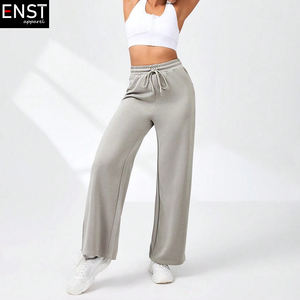 Factory Price Custom Wide Leg <strong>Cord</strong> <strong>Trousers</strong> Sweatpants Women Fared Pant - Product Image 5
