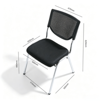 Chaise de bureau ergonomique en maille, chaise de formation empilable sans accoudoirs - Chaise d'ordinateur pour salle de conférence