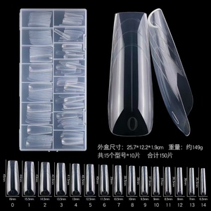 150Pcs Màu Hồng Màu Xanh Đầy Đủ Bìa Nhanh Chóng Xây Dựng Khuôn Acrylic Top Hình Thức Lời Khuyên Pháp Móng Tay Kép Hình Thức Với Các Cạnh Bên Trong - Product Image 2