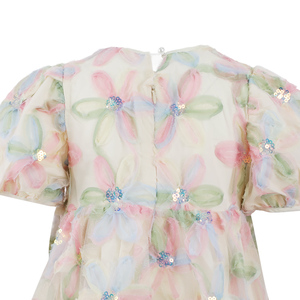 Vendita calda personalizzabile elegante vestito di cotone per ragazze dolce fiore ragazza abito al ginocchio nuovo arrivo per i bambini della stagione estiva - Product Image 3