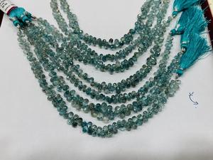 ลูกปัดเพชรเซอร์คอนทรงหยดน้ำสีฟ้าธรรมชาติ - Product Image 3