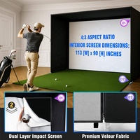 Kit simulateur de golf commercial avec enclos intérieur et écran d'impact, cadre personnalisable toutes tailles, filet de cage d'entraînement de golf
