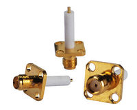 Plaqué or SMA-Femelle 4 trous bride 12.5*12.5 carré RF Coaxial Microstrip connecteurs à souder connecteur accessoires