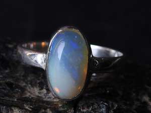 Australian Multi Fire <b>Opal</b> Gemstone Wedding <b>Ring</b>-<b>Silver</b>-October Birthstone-Solid <b>Opal</b>-11x6mm-7 US Size-Handmade Classic Party - Product Image 3