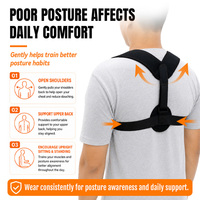 Correcteur de posture OEM personnalisé, dispositif de soutien dorsal réglable pour soulager les douleurs du haut du dos, redresseur d'épaules