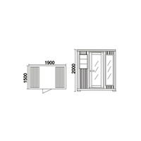 HEJIA Ruang Sauna Kayu Solid Modern untuk 1 dan 2 Orang dengan Panel Kontrol Komputer untuk Penggunaan di Dalam/Luar Ruangan Rumah