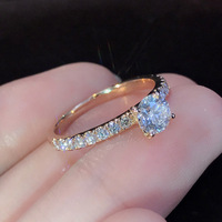 Madonna Ensemble de bagues de mariage et de fiançailles en or 14 carats et 18 carats 0.5 diamants de laboratoire pour femmes
