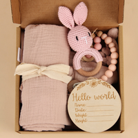 Coffret Cadeau Bébé Nouveau-né 0-12 Mois Multifonctionnel avec Bavoir, Couverture et Jouet – Vente en Gros