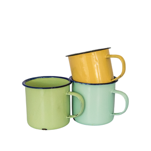 Logotipo verde impreso personalizado barato al por mayor taza de esmalte para Camping café viaje para Camitz cuarto y orgullo Texas cola Zyr - Product Image 1