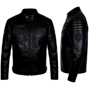 <span class=keywords><strong>Giacca</strong></span> da Motociclista in Vera <span class=keywords><strong>Pelle</strong></span> di Vacchetta per <span class=keywords><strong>Uomo</strong></span>, Design Personalizzato con Ricamo e Goffratura, Basso MOQ, OEM, <span class=keywords><strong>Giacca</strong></span> da Corsa in Vera <span class=keywords><strong>Pelle</strong></span> Nera per <span class=keywords><strong>Uomo</strong></span> - Product Image 3