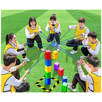 Jeux de team building en plein air, blocs de construction en tour, ensemble d'accessoires d'entraînement à la collaboration de groupe pour les événements d'entreprise, adultes et enfants