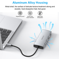OEM ODM Mini Dock Station al por mayor 7 en 1 Dock Dual Usb C Hub SD/TF 10Gbps Video Usbc Multiport Adapter 7 en 1 Hub Usb Switch