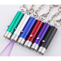 Lampe de poche porte-clés UV à lumière noire 395nm en alliage d'aluminium avec logo personnalisé portable