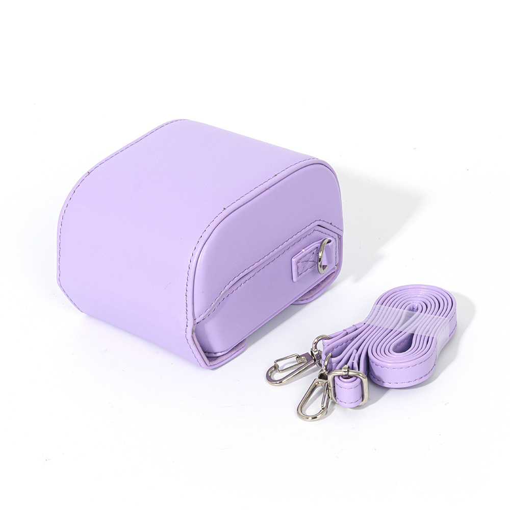 sac pour appareil photo rétro en cuir-violet
