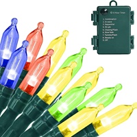 Guirlandes lumineuses LED de Noël pour l'extérieur, étanches IP65, clignotantes, blanches, décorations de fêtes avec boîte à piles