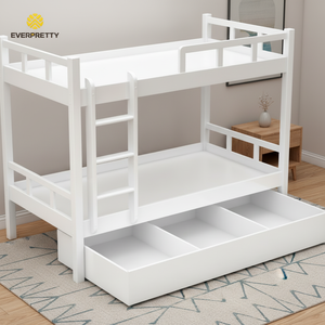 Cama litera de <span class=keywords><strong>madera</strong></span> moderna para dormitorio escolar, mobiliario para habitación de personal, con cajones de almacenamiento y <span class=keywords><strong>escalera</strong></span> para niños y adolescentes. - Product Image 2