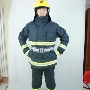 极端保护EN 469海军蓝色撕裂停止4层消防员消防员消防消防员救援制服