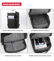Sac à dos pour ordinateur portable à chargement USB antivol pour hommes sac d'école Oxford géométrique intelligent étanche pour les voyages universitaires convient à 15.6 pouces
