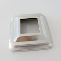 Plaque et couvercle de Base de poteau personnalisés, bride carrée en alliage d'aluminium, Base de tuyau carré SS de finition satinée