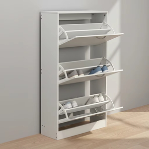 Meuble à chaussures moderne avec <span class=keywords><strong>3</strong></span> tiroirs rabattables, étagère à chaussures dissimulée, organisateur de chaussures autoportant et durable avec pieds pour couloir et entrée - Product Image 4