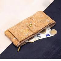 Dompet Kulit Vegan Kork dengan Klip Uang dan Slot Kartu Layanan OEM Kustom Bahan Alami Ramah Lingkungan