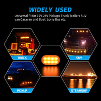 Barre lumineuse de signalisation d'urgence automobile DXZ I-BS-D-8LED 24W certifiée CE 12V-24V 8 LED ambre/blanc pour véhicules et VTT à rééquipement/amélioration