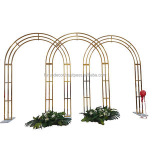 Furun Factory Stainless Steel Wedding <b>Arch</b> Stand Gold <b>Metal</b> Stage <b>Arch</b> Flower <b>Frame</b> for Party Event Decorations - Product Image 1