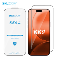 Protection d'écran en verre KUZOOM KK9 pour iPhone 18 Pro 17 Pro, résistance aux chocs 30KG, HD anti-éclats, accessoires en gros