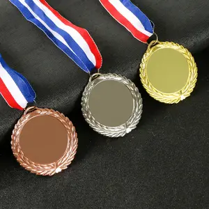 Medalla en blanco de aleación de zinc para grabado láser 2d 3D logotipo personalizado Premio Medalla de Oro fabricación barata medalla en blanco ganador a medida